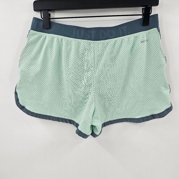 Nike shorts medium teal blue green gym workout running athletic - Picture 2 of 3
